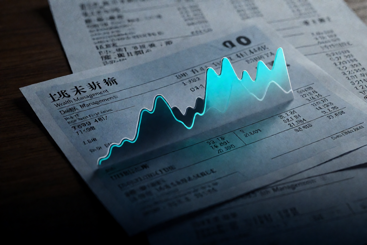理财单据上的抽象数据波动图